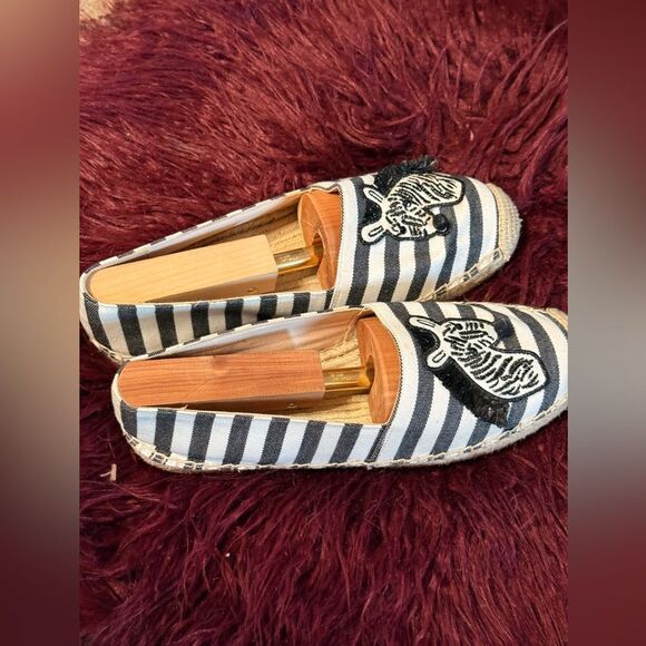 Kate Spade Striped Zebra Espadrilles Sz 9B - Picture 6 of 8